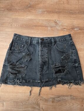One Teaspoon Junkyard Mini Denim Skirt Sz 26